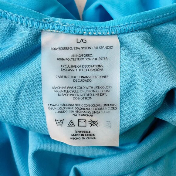 NWT CYN & LUCA Blue One Piece Swimsuit Size Large - Picture 4 of 4